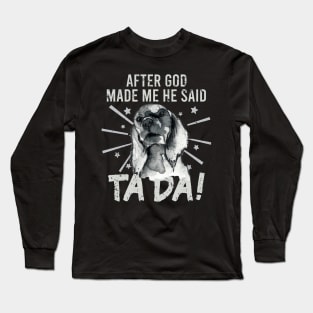 TaDa Vintage funny cocker spaniel with Distressed TaDa retro cocker spaniel Long Sleeve T-Shirt